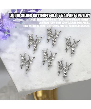 20 Pcs Alloy Butterfly Nail Decorations - 3D Luxury Silver Nail Art Charms for Women & Girls - Perfect Nail Design Accessories - Buy Online on GoSupps.com