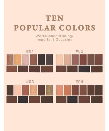 bark Erinde Eyeshadow Palette 10 Colors Matte and Shimmering Eyeshadow Palette Highly Pigmented and Longlasting with Eyeshadow Brush Easy to Blur Eye Makeup Palette 04 - Buy Online on GoSupps.com