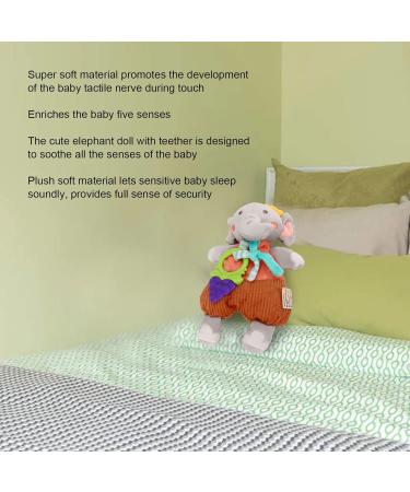 Soft Plush Newborn Cuddly Toy - Sensory Elephant Doll with Bite Ring for Baby Sleep & Comfort - Buy Online on GoSupps.com