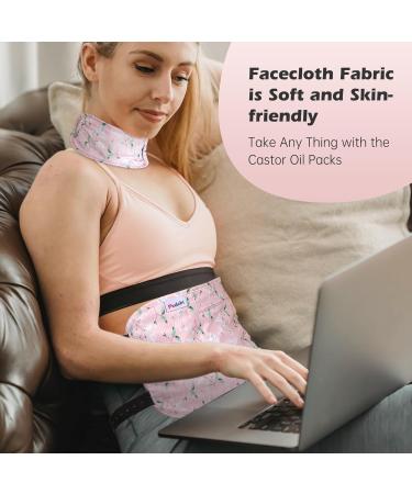 2 Pack Castor Oil Pack Wrap Organic Cotton for Liver Detox Reusable Castor Oil Compress Highly Absorbent Anti Oil Leak(Oil are Not Include) Pink Magnolia - Buy Online on GoSupps.com