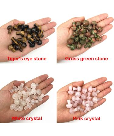 MEISO Healing Crystals 12 Pcs Agate Quartz Crystal Mushroom Shape Decor Cute Natural Healing Mushroom Decor for Meditation Chakra Balancing Reiki Yoga Garden Yard Decoration Fish Tanks Home Decor 12 Pcs (Crystal) - Buy Online on GoSupps.com
