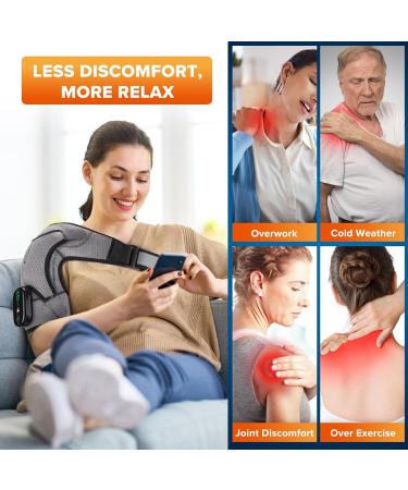 Relieflylab 3-in-1 Heated Shoulder Massager & Heating Pad - Pain Relief Brace for Men & Women - Buy Online on GoSupps.com
