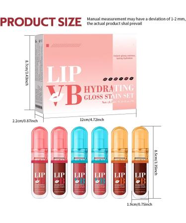  SONGVISON Moisturising Lip Gloss Set of 6 - Moisturising and Nourishing Lip Gloss and Tint Long Lasting Non-Sticky Jelly Finish Plumping Oil for Soft and Irresistible Lips - Buy Online on GoSupps.com