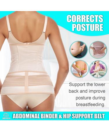2-in-1 Postpartum Belly Band & C-Section Recovery Belt - Medium Beige - Buy Online on GoSupps.com
