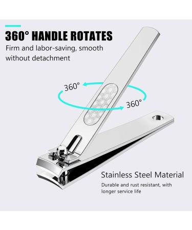 Sturdy Stainless Steel Nail Clippers Set for Men & Women - Ingrown Toenail & Fingernail Cutters with Sharp Curved Blades - Silver - Buy Online on GoSupps.com