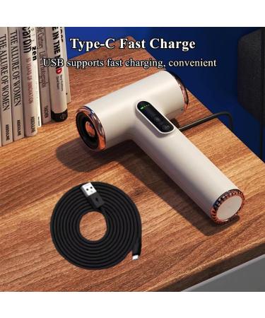 Hair Dryer USB Rechargeable Cordless Hair Dryers Portable Travel Hairdryer w/Hot & Cold Wind Type-C Fast Charge 15000mAh Rechargeable Battery White - Buy Online on GoSupps.com