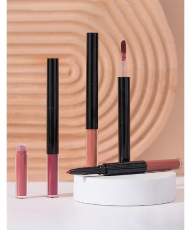  Erinde Erinde 2 in 1 Lip Gloss and Lip Liner Liquid Texture Liquid Texture Matte Colour Lip Glaze Long Lasting Waterproof Lip Liner Pencil - Buy Online on GoSupps.com