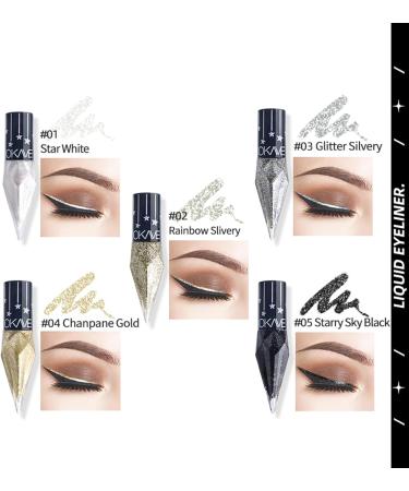 LXZJJM Dazzling Starry Sky Diamond Eyeliner Glitter Liquid Eyeliner Set Long Lasting Sparkle Eye Makeup Ideal Makeup Gift (Single Piece) (#05 Starry Sky Black) - Buy Online on GoSupps.com