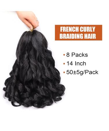 French Curly Braiding Hair 14 Inch - 8 Packs Pre Stretched for Box Braids | Bouncy Loose Wavy Spiral Curls | French Curl Crochet Braids - Extensions - Buy Online on GoSupps.com
