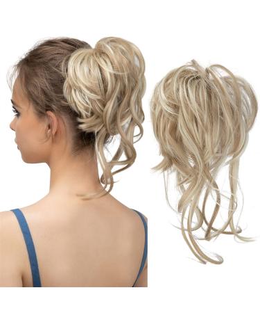 Hair Scrunchies Hair Bun Synthetic Messy Bun with Elastic Rubber Band Wig Curls Scratch Ponytail Extensions Hair Bun Donut Bun Wigs for Women Women Hair Bun (Color : 24BH613)