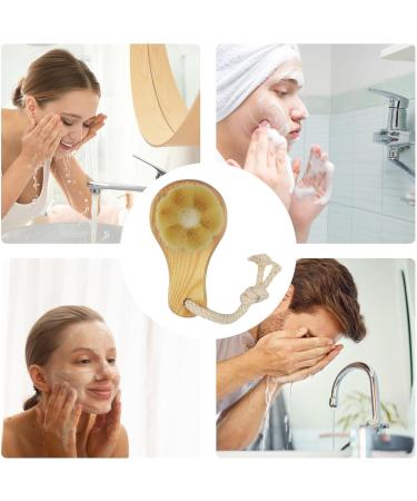 Manual Facial Cleanser Brush - Plum Blossom Shape Wood Facial Pore Cleanser for Women | Makeup Remover & Deep Cleansing - Buy Online on GoSupps.com