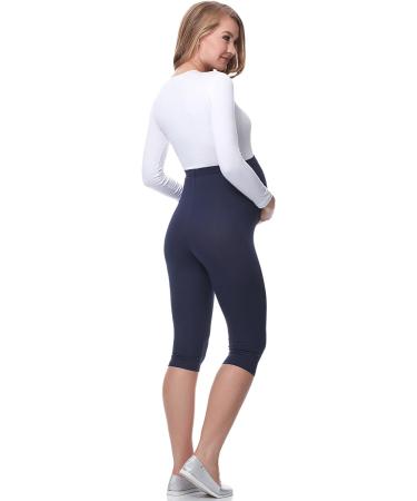 Be Mammy Maternity 3/4 Leggings - Navy, XXL | Comfortable Pregnancy Wear - Buy Online on GoSupps.com