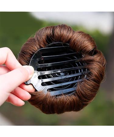Messy Bun Hair Piece for Women Synthetic Hair Bun Chignon Clip in Ponytail Hair Extensions Flowers Style Hair Bun Claw Clip In Updo Ponytail Hairpiece for Women Fake Hair Accessories for Women Girls Brown black - Buy Online on GoSupps.com