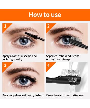 Sibba Metal Teeth Eyelash Comb Set - Acrylic Lash Separator Tool for Women & Girls Makeup - Buy Online on GoSupps.com