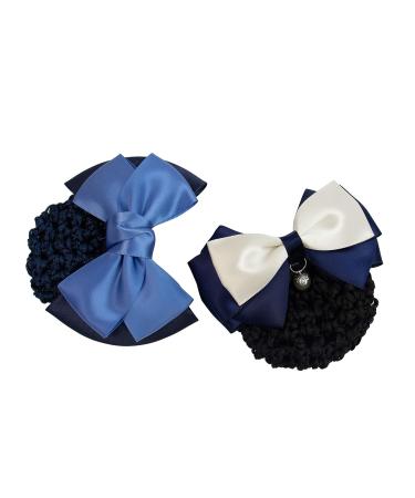 AUEAR Satin Hair Bow Clip Set with Snood Net Barrette - 4 Pcs Hairnets for Women - Buy Online on GoSupps.com