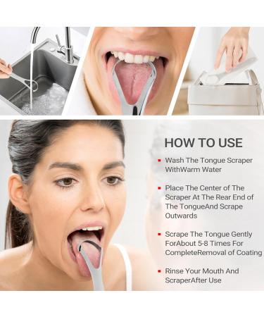 Uozonit Stainless Steel Tongue Scraper for Adults - Effective Tongue Cleaner & Oral Hygiene Tool - Buy Online on GoSupps.com