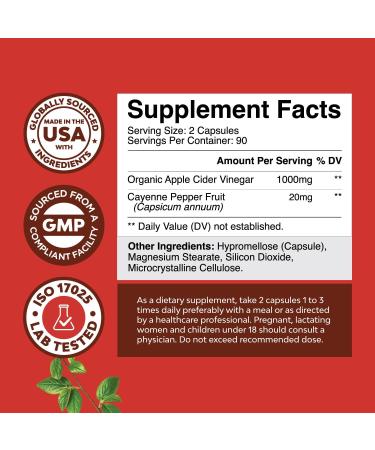 Cleansing Apple Cider Vinegar Capsules - Extra Strength Detox Pills for Gut Health & Slimming - 180 Count ACV Deep Cleanse - Buy Online on GoSupps.com