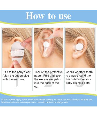 60 Pcs Waterproof Ear Protection Sticker for Baby | Soft Disposable Earplugs for Shower and Swimming | Inner Ear Protection Patch - 4.5x7cm - Buy Online on GoSupps.com