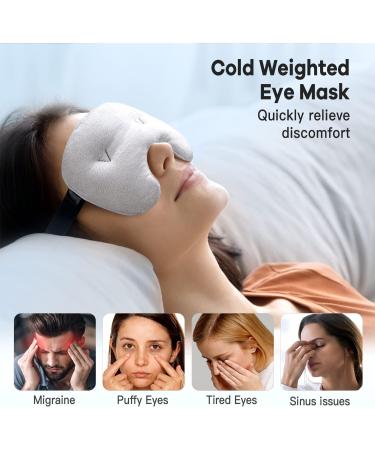 Weighted Eye Mask for Migraine Relief - Cold Compress Sleeping Mask for Stress Relief - Dark Circles & Puffiness - Glass Beads - Men & Women - Buy Online on GoSupps.com