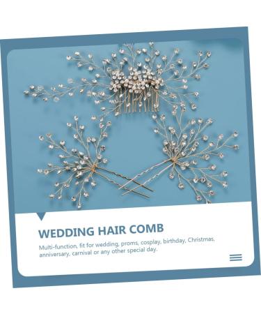 MAGICLULU 4 Sets Bridal Headwear Bride Hair Comb Rhinestone Hair Clip Hair Teasing Comb Pearl Hair Clip Crystal Hair Comb Bridal Hair Clip Rhinestone Headpiece Zinc Alloy Wedding Women's - Buy Online on GoSupps.com