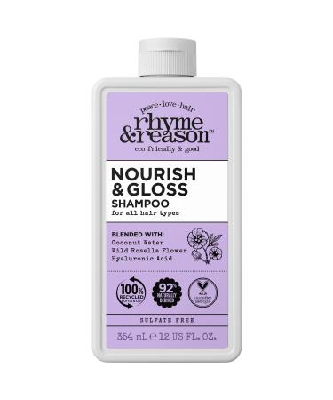 Rhyme & Reason Nourish & Gloss Shampoo & Conditioner SET. 13 Fl. Oz. Each. For All Hair Types. Vegan Cruelty Free.