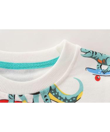 Dinosaur Sweatshirt for Boys | Cotton Long Sleeve Pullover for Toddlers | Kids Casual Top | Baby Clothes 1-8 Years - Buy Online on GoSupps.com