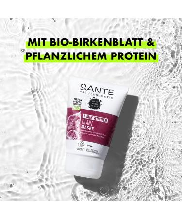 Sante Natural Cosmetics Family 1 Min Wonder Shine Mask - Silicone-Free Vegan Hair Care with Organic Brim Extract for Ultimate Shine & Suppleness - 100ml - Buy Online on GoSupps.com