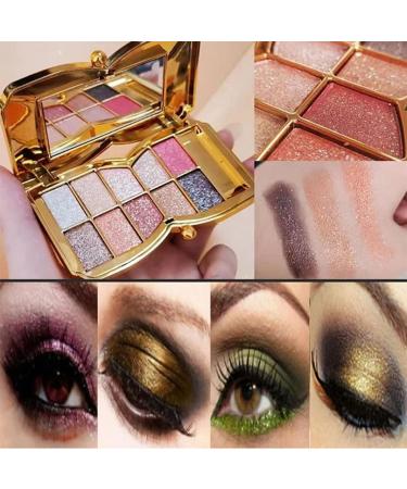 10 Colors Sparkle Shimmer Eyeshadow Palette Highly Pigmented Long Lasting (04#) - Buy Online on GoSupps.com