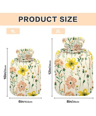 Durable 1L Heat Bottle for Pain Relief | Warm-Up Bag with Colorful Hearts Flowers & Mandala Patterns | Ideal for Hands Feet Shoulders & Cramps - Buy Online on GoSupps.com