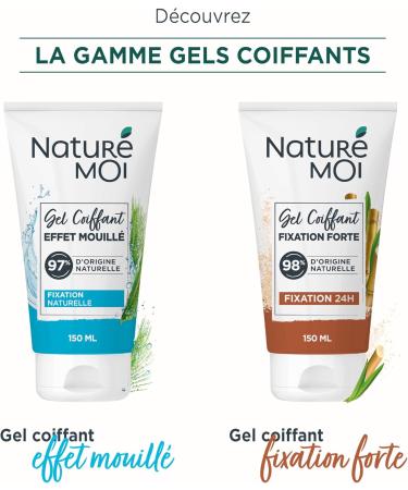 Natur Moi - Wet Effect Styling Gel - Non-Greasy Non-Sticky - 12 Hour Hold - All Hair Types - 97% Natural Origin - Organic Barley - 150ml - Recycled Tube - Made in France - Buy Online on GoSupps.com