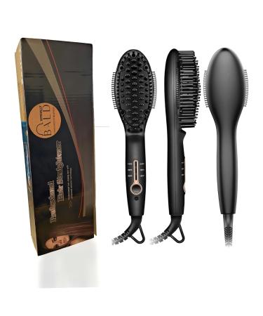 Buy Ionic Hair Straightener Brush | Frizz-Free Heated Beard Brush with 3 Temp Settings & Auto Shut Off - Buy Online on GoSupps.com