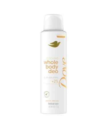Dove Whole Body Deodorant Cooling Spray Peach & White Tea Aluminum Free 4oz