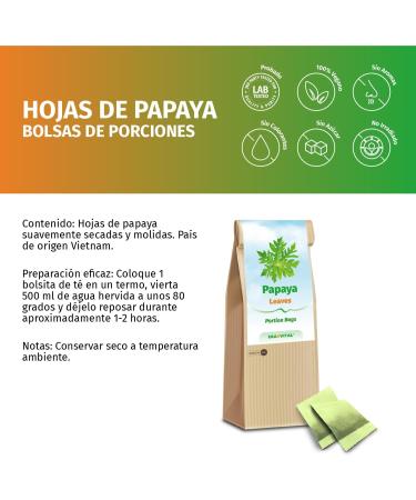 ERASVITAL LTD ERASVITAL Papaya leaves and papaya stems ground and portioned in bag without other additives 120 tea bags 276 g - Buy Online on GoSupps.com