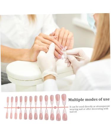 Press On Nails 10 Sheets Color Long Press On Nails With White Edge 12 Size Full Cover Stick On Nails Simple Style False Nails For Women Girls Nail Art Style3 - Buy Online on GoSupps.com