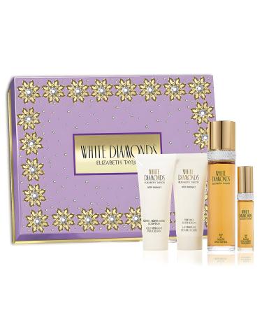 Elizabeth Taylor White Diamonds 4 Piece Gift Set women with Body Wash