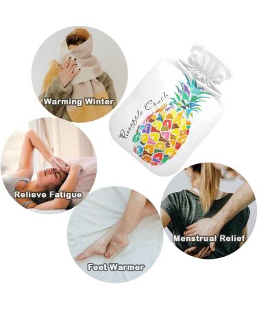 Naanle Colorful Pineapple Watercolor Heat Bottle | 2L Large Warm-Up Bag for Pain Relief & Therapy - Bed Hands Feet - Transparent Design - Buy Online on GoSupps.com