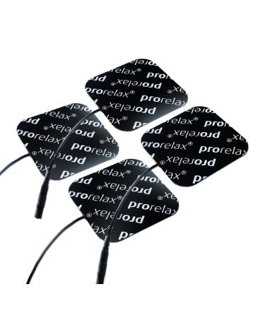 prorelax Electrode pads "Blackline" Spare pads for TENS + EMS devices Electro Muscle Stimulation Spare electrodes EMS workout Black Standard