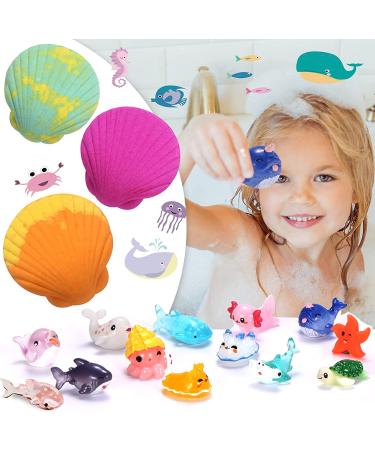 Bath Bombs for Kids with Toys Inside - 12 Handmade Bubble Fizzies with Surprise Sea Animals Toys - Gentle, Moisturizing, and Safe for Girls and Boys (Toy May Vary) - Buy Online on GoSupps.com