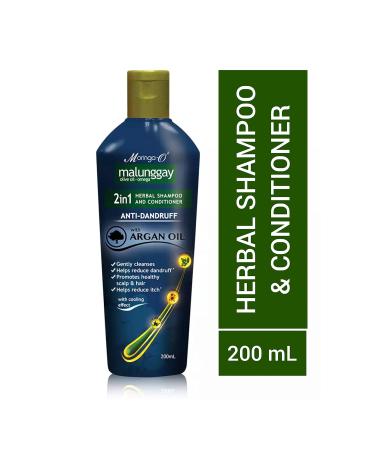 Herbal Anti-Dandruff Shampoo & Conditioner with Argan Oil 2-in-1 | 200mL - International Shipping Available - Buy Online on GoSupps.com