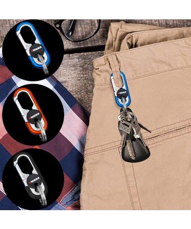 Buy Tuzhe Keychain Carabiner Set - 3 Rust-Free Steel Carabiners with 6 Key Rings in Black Red Blue | International Shipping Available - Buy Online on GoSupps.com