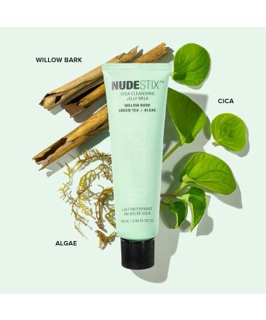 Nudestix CICA Cleansing Jelly Milk 3-in-1 Micellar Cleanser for Face & Eyes with Cica Green Tea & Algae | Gently Removes Makeup Soothes & Hydrates - Buy Online on GoSupps.com