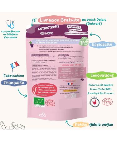 Antioxydant (120 g lules - 2 4 mois) BlO | 70% d'OPC | Extrait de P pins de Raisin | Premium & Vegan | Garanti sans produits chimiques | Compl ment alimentaire Polyph nols | anti oxydant puissant - Buy Online on GoSupps.com