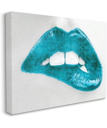 Stupell Industries Modern Blue Fashion Lip Bite Canvas Wall Art 48x36 - Designed by Sarah McGuire - Buy Online on GoSupps.com