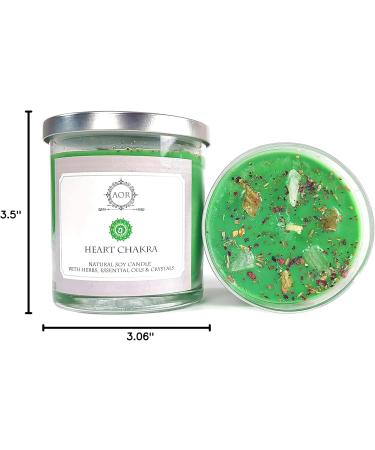 Heart Chakra Soy Candle 10 oz - Anahata with Rose Quartz & Chrysoprase | Love Compassion | Wiccan Pagan Magick Essential Oils - Buy Online on GoSupps.com
