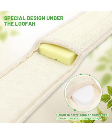 Back Scrubber for Shower - Natural Loofah Exfoliating Body Scrubber for Men & Women (2 Packs) | Perfect Shower Accessory - Buy Online on GoSupps.com