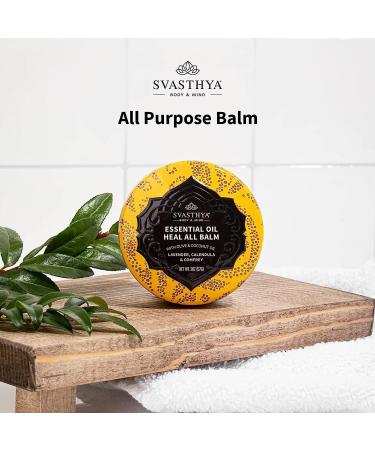 Svasthya Body & Mind Essential Oil Heal All Balm - Natural Skincare for Cracked Skin Dryness Wounds & Irritation with Lavender - Fast Recovery & Multipurpose Uses - Buy Internationally - Buy Online on GoSupps.com