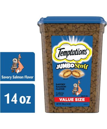 TEMPTATIONS Jumbo Stuff Cat Treats - Savory Salmon - Large Cat Treats 14oz (Pack of 1) - Buy Online on GoSupps.com