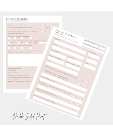 Lash Extension Consent & Aftercare Forms | 100 Pack | for Lash Artists | Mapping Included | 8.5x11 inch - Buy Online on GoSupps.com