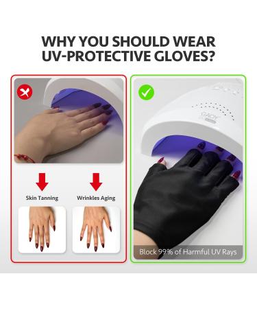 GAOY Anti UV Gloves for Gel Nail Lamp | Professional Fingerless UPF50+ UV Protection for DIY & Salon Nail Art Accessories - Buy Online on GoSupps.com