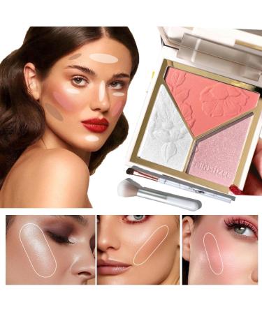 Karlor 3-in-1 Contour Palette - Highlighter Blush & Bronzer with Brushes | Perfect Makeup Contouring Powder - International Shipping - Buy Online on GoSupps.com